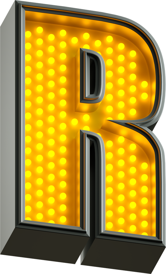 Letter R Yellow Neon Led