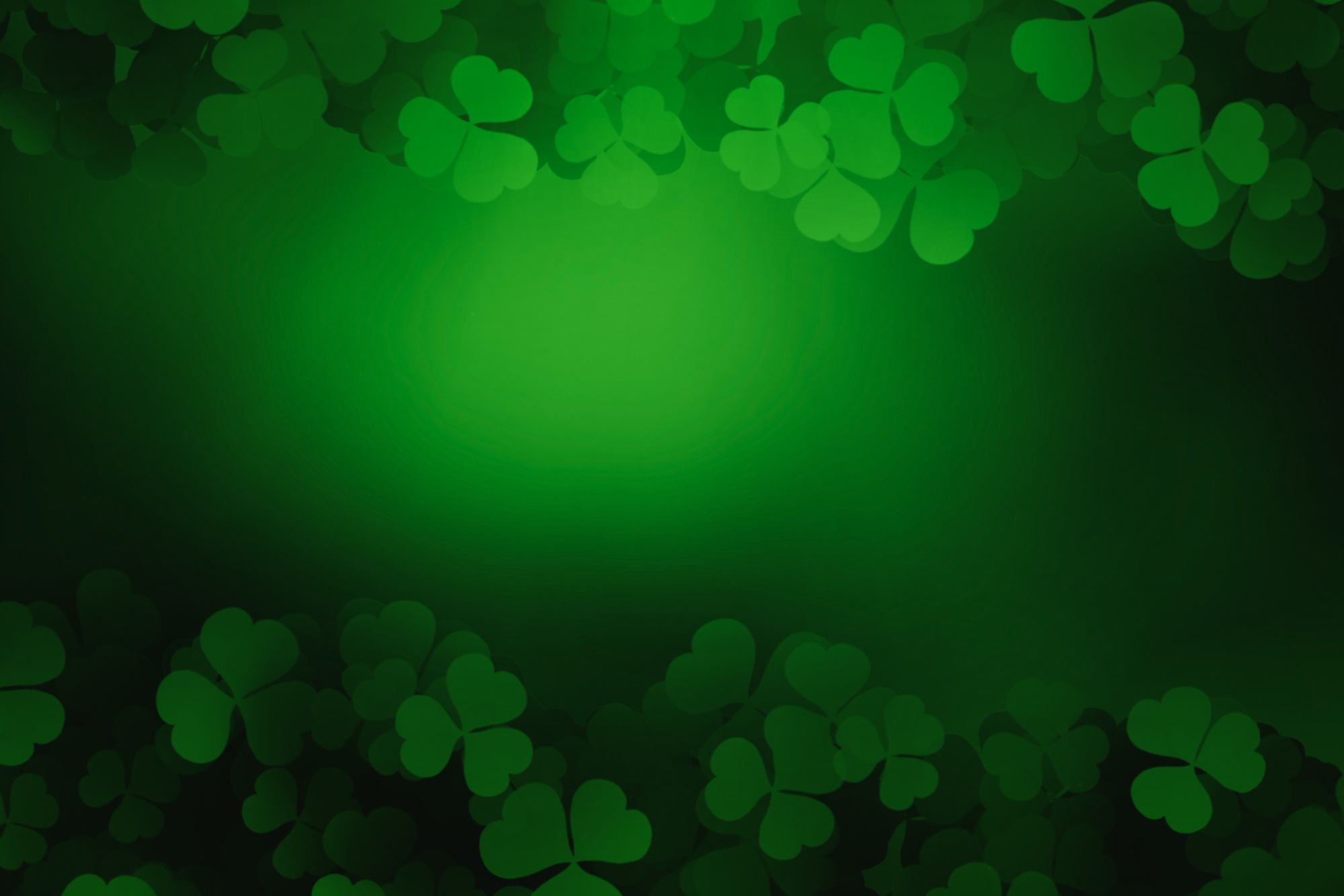 ST Patrick's day green background clover leaf selected fucus for ST Patrick's day celebration design background