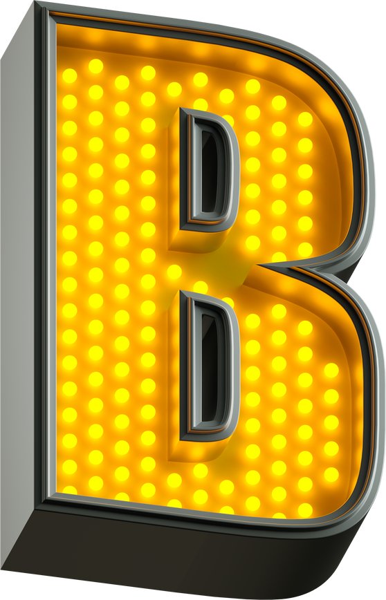 Letter B Yellow Neon Led