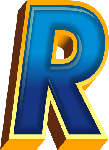 Royal Gold Unique alphabet R